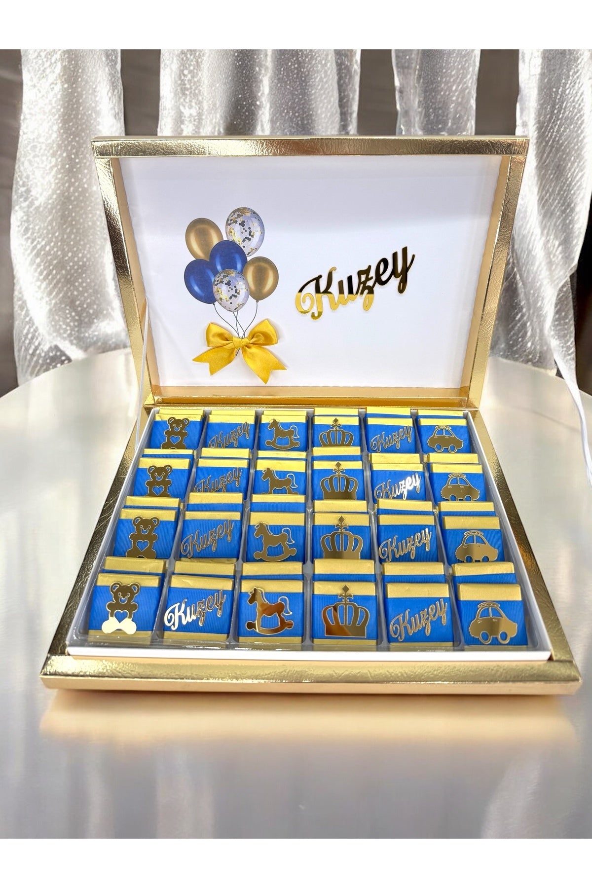 Personalized Chocolate Favor – Baby Shower Favors – Elegant Custom Gift 48 PCS
