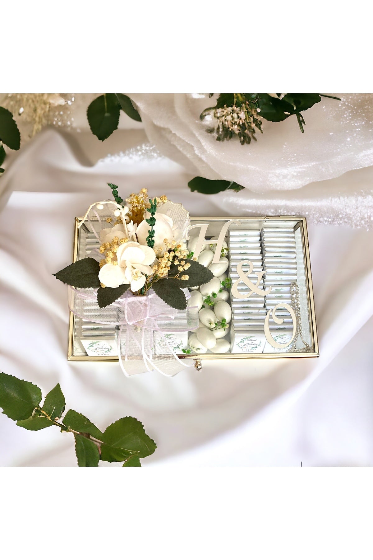 Özel Tasarım Cam Nikah-Söz-Nişan -Kız İsteme Çikolatası 85 Adet
