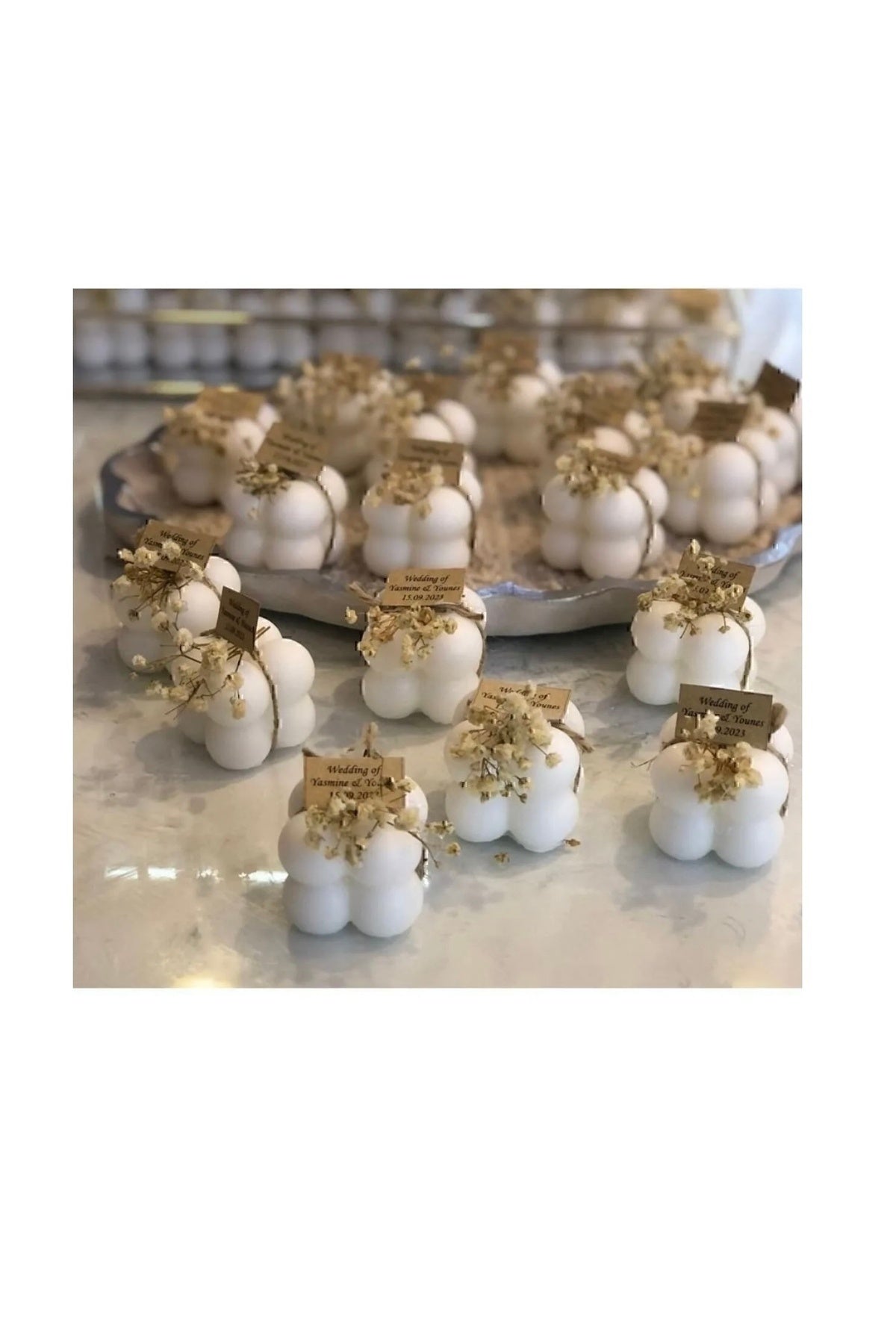 Elegant Candle Favor – Wedding & Engagement Party – Personalized Favor 10 PCS