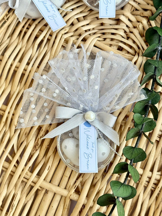 10 Adet İnci Süslemeli Magnetsiz Halka Şekerleme (Nikah, Nişan, Söz, Düğün Hediyeliği)