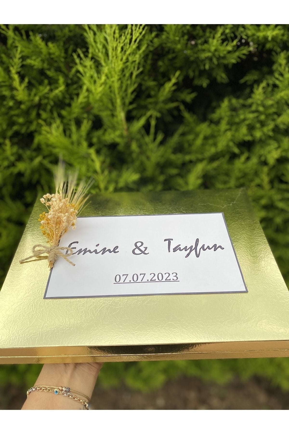 İsme Özel Gold Kutulu (Nişan, Söz, Kız İsteme, Nikah Çikolatası) 72 Adet