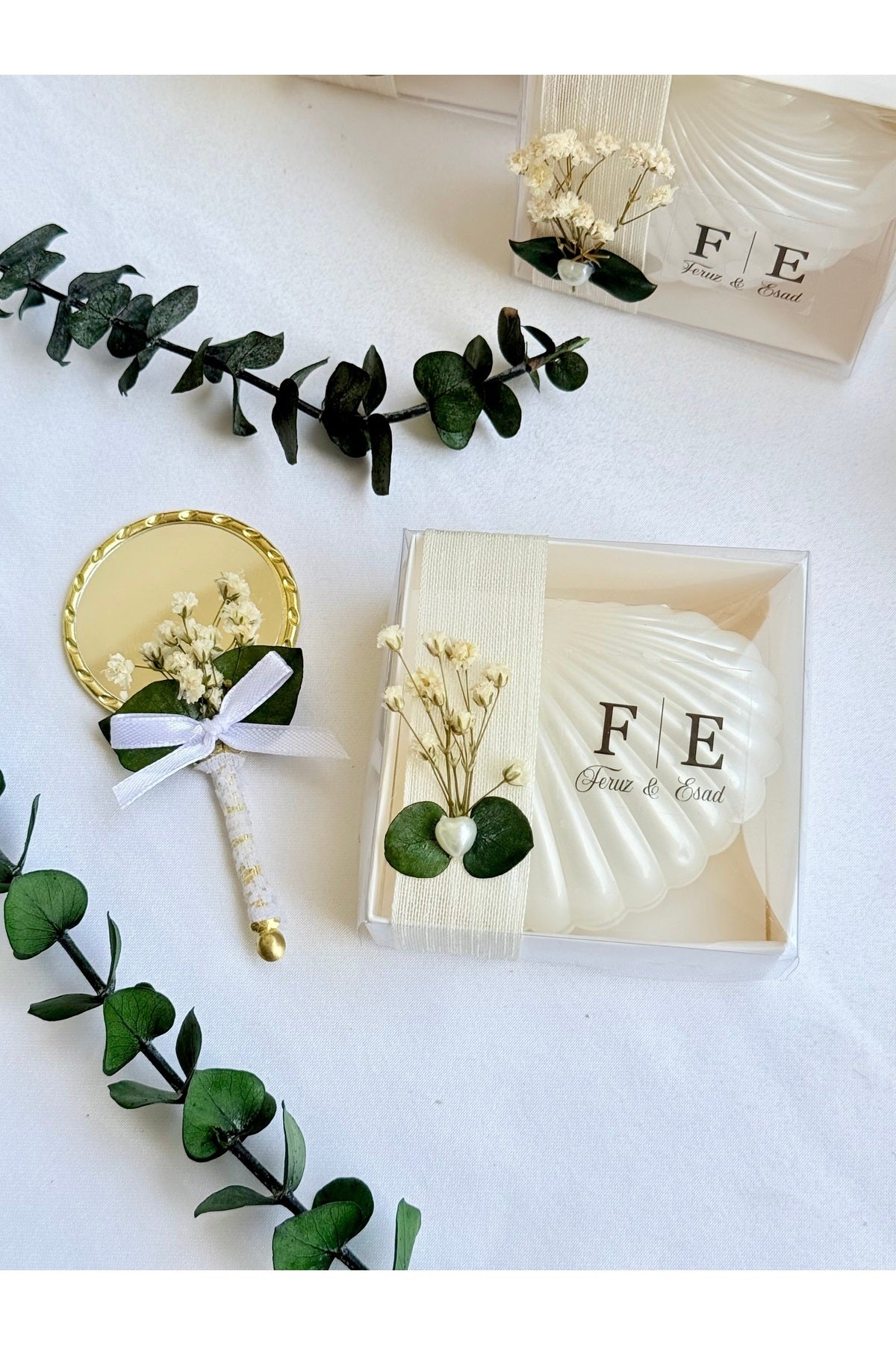 Elegant Candle Favor – Wedding & Engagement Party – Personalized Favor 10 PCS
