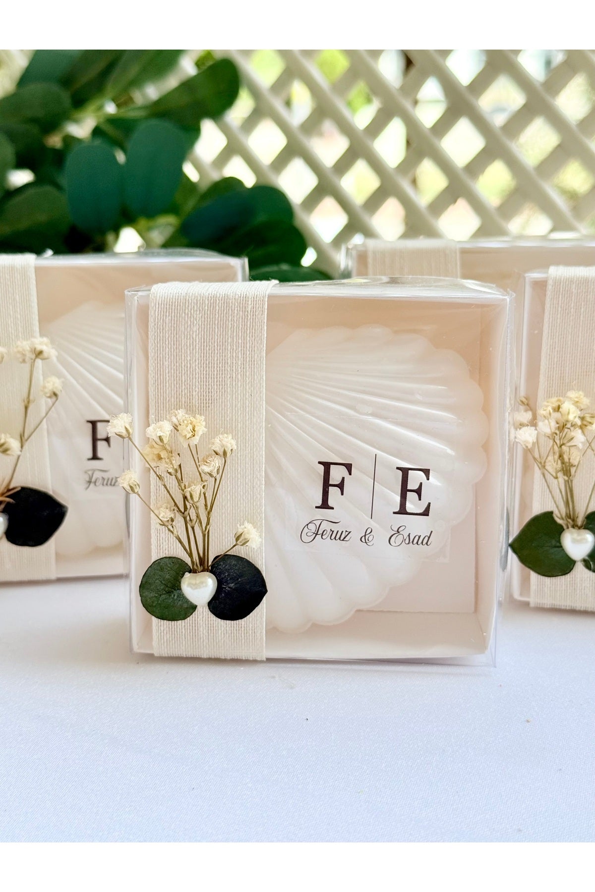 Elegant Candle Favor – Wedding & Engagement Party – Personalized Favor 10 PCS