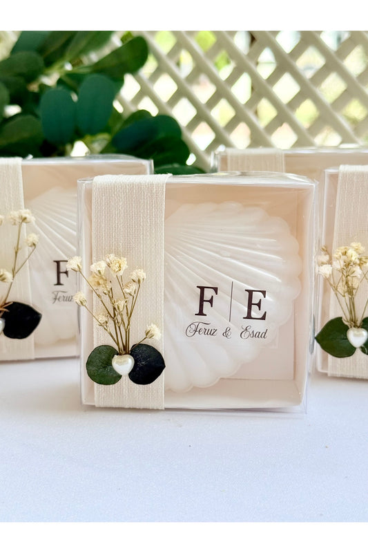 Elegant Candle Favor – Wedding & Engagement Party – Personalized Favor 10 PCS