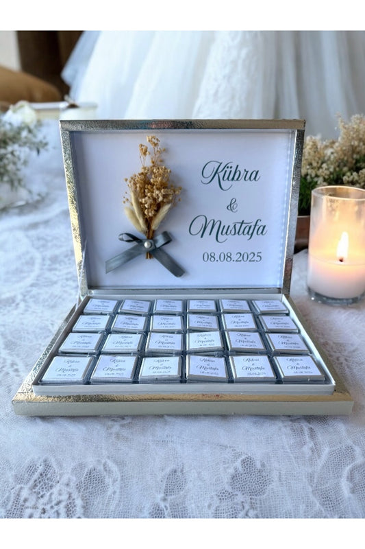 İsme Özel Nikah-Söz-Nişan-Kız İsteme-Bebek Çikolatası 72 Adet