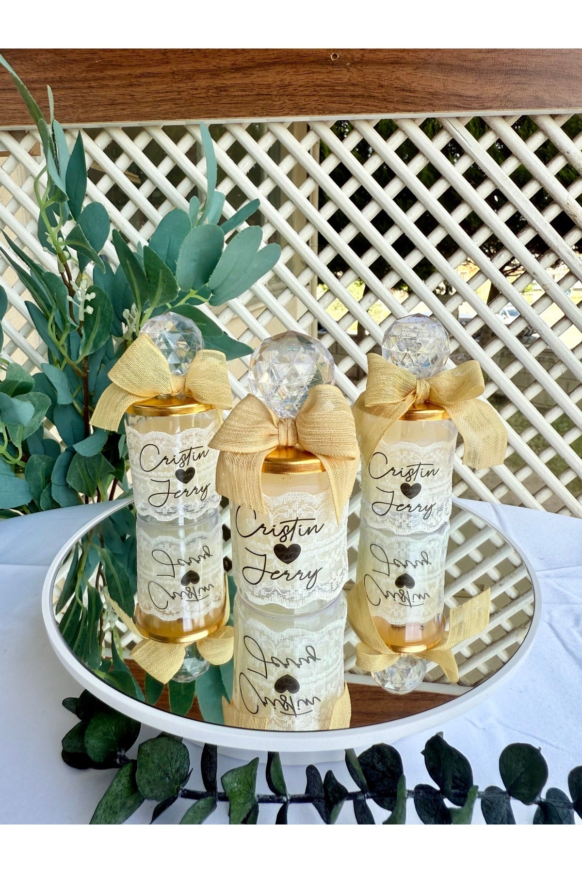 Elegant Candle Favor – Wedding & Engagement Party – Personalized Favor 10 PCS