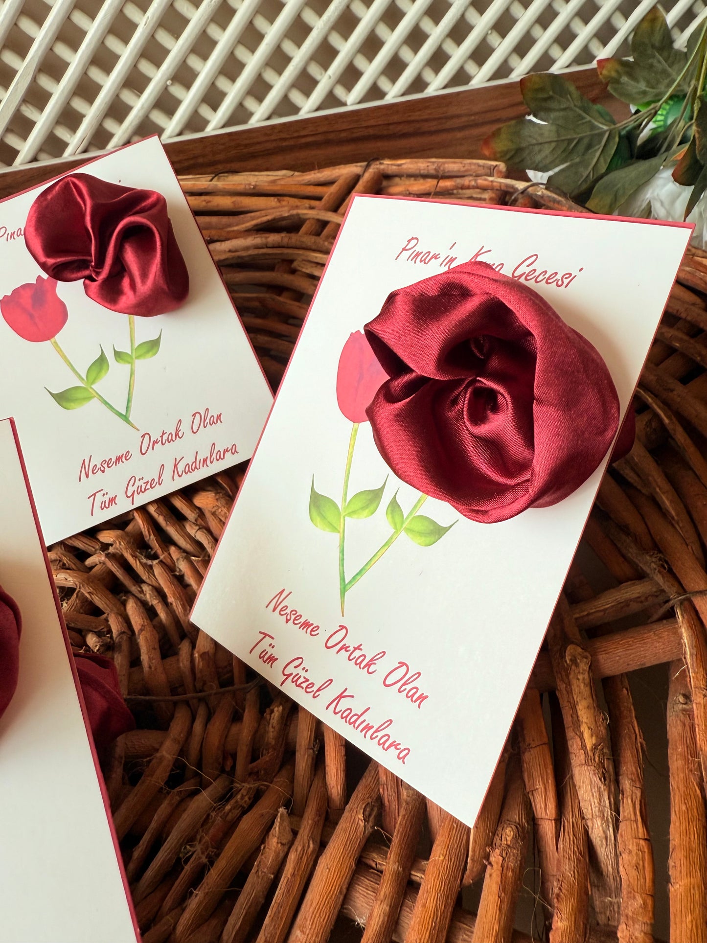 Saten Toka Hediyelik 10 Adet (Kına, Nişan, Düğün, Bride Hatırası)