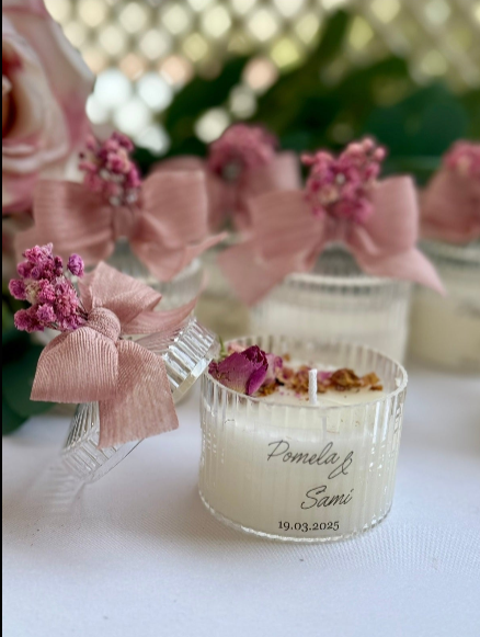 Personalized Candle Favor – Baby Shower Favors – Elegant Custom Gift 50 PCS