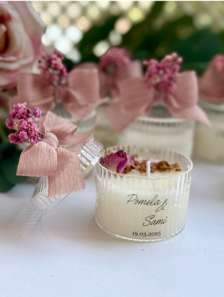 Personalized Candle Favor – Baby Shower Favors – Elegant Custom Gift 50 PCS