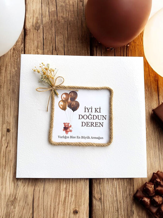 İsme Özel Balonlu 48 Adet Çikolata ( Doğum, Doğum Günü, Mevlit)